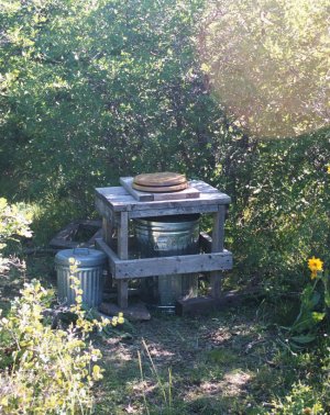 Picture of a typical outdoor crapper barrel