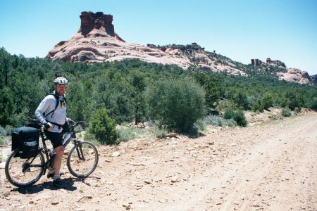 Rob in front of one of the many amazing red rock pillars near Moab.